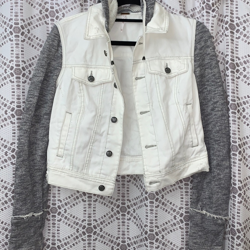 Free People Ruggedโ Ripped Denim Jacket